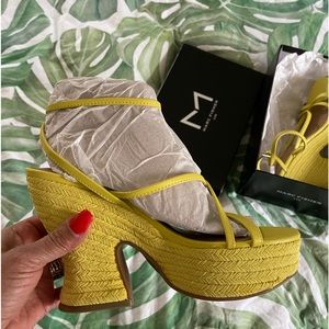 the Marc Fisher LTD Fetch is a retro inspired espadrille platform sandal NWT